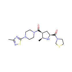 Cc1nsc(N2CCN(C(=O)[C@H]3C[C@@H](C(=O)N4CCSC4)N[C@H]3C)CC2)n1 ZINC000029130369