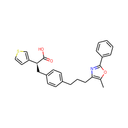 Cc1oc(-c2ccccc2)nc1CCCc1ccc(C[C@H](C(=O)O)c2ccsc2)cc1 ZINC000045347216