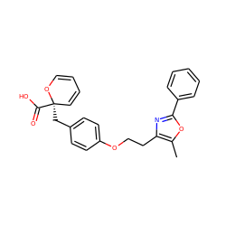 Cc1oc(-c2ccccc2)nc1CCOc1ccc(C[C@@]2(C(=O)O)C=CC=CO2)cc1 ZINC000103178215