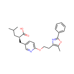 Cc1oc(-c2ccccc2)nc1CCOc1ccc(C[C@@H](CC(C)C)C(=O)O)cn1 ZINC000034717818