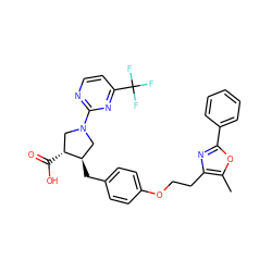 Cc1oc(-c2ccccc2)nc1CCOc1ccc(C[C@@H]2CN(c3nccc(C(F)(F)F)n3)C[C@H]2C(=O)O)cc1 ZINC000200617479