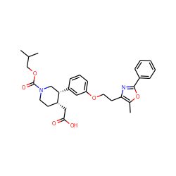 Cc1oc(-c2ccccc2)nc1CCOc1cccc([C@H]2CN(C(=O)OCC(C)C)CC[C@H]2CC(=O)O)c1 ZINC000029045539