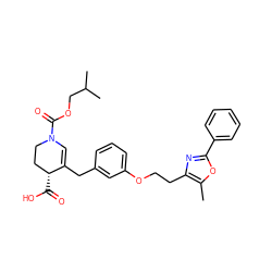 Cc1oc(-c2ccccc2)nc1CCOc1cccc(CC2=CN(C(=O)OCC(C)C)CC[C@H]2C(=O)O)c1 ZINC000029045241