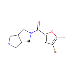 Cc1oc(C(=O)N2C[C@@H]3CNC[C@@H]3C2)cc1Br ZINC000169711219