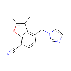 Cc1oc2c(C#N)ccc(Cn3ccnc3)c2c1C ZINC000028637884