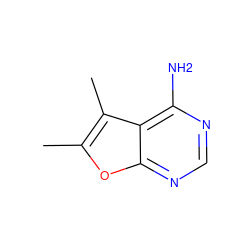 Cc1oc2ncnc(N)c2c1C ZINC000000128729