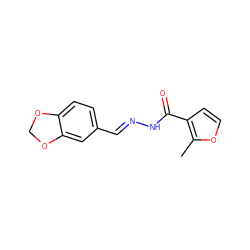 Cc1occc1C(=O)N/N=C/c1ccc2c(c1)OCO2 ZINC000000249451