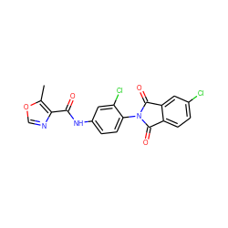 Cc1ocnc1C(=O)Nc1ccc(N2C(=O)c3ccc(Cl)cc3C2=O)c(Cl)c1 ZINC000653708692