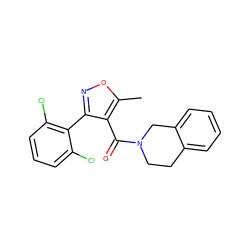 Cc1onc(-c2c(Cl)cccc2Cl)c1C(=O)N1CCc2ccccc2C1 ZINC000000854714