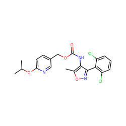 Cc1onc(-c2c(Cl)cccc2Cl)c1NC(=O)OCc1ccc(OC(C)C)nc1 ZINC000043202426