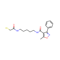 Cc1onc(-c2ccccc2)c1C(=O)NCCCCCNC(=O)CS ZINC000096283427