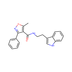 Cc1onc(-c2ccccc2)c1C(=O)NCCc1c[nH]c2ccccc12 ZINC000002543603