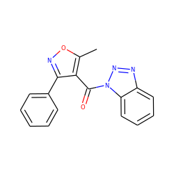 Cc1onc(-c2ccccc2)c1C(=O)n1nnc2ccccc21 ZINC000000859741