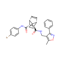 Cc1onc(-c2ccccc2)c1CNC(=O)[C@H]1[C@H](C(=O)Nc2ccc(Br)cc2)[C@@H]2C=C[C@H]1C21CC1 ZINC000168408994