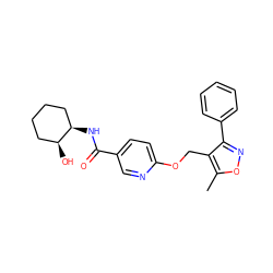 Cc1onc(-c2ccccc2)c1COc1ccc(C(=O)N[C@@H]2CCCC[C@@H]2O)cn1 ZINC000141305026