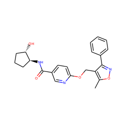 Cc1onc(-c2ccccc2)c1COc1ccc(C(=O)N[C@H]2CCC[C@@H]2O)cn1 ZINC000141315809