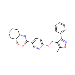 Cc1onc(-c2ccccc2)c1COc1ccc(C(=O)N[C@H]2CCCC[C@H]2O)cn1 ZINC000141104339