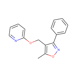 Cc1onc(-c2ccccc2)c1COc1ccccn1 ZINC000143210081