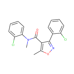 Cc1onc(-c2ccccc2Cl)c1C(=O)N(C)c1ccccc1Cl ZINC000045371057