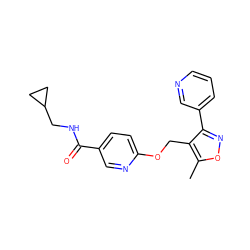 Cc1onc(-c2cccnc2)c1COc1ccc(C(=O)NCC2CC2)cn1 ZINC000143260711