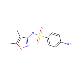 Cc1onc(NS(=O)(=O)c2ccc(N)cc2)c1C ZINC000000002110