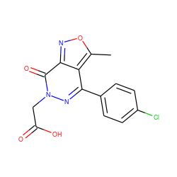 Cc1onc2c(=O)n(CC(=O)O)nc(-c3ccc(Cl)cc3)c12 ZINC000000023662