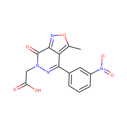 Cc1onc2c(=O)n(CC(=O)O)nc(-c3cccc([N+](=O)[O-])c3)c12 ZINC000013797627