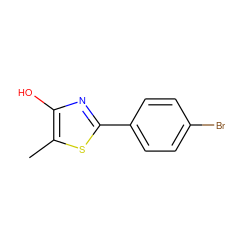 Cc1sc(-c2ccc(Br)cc2)nc1O ZINC000000012802