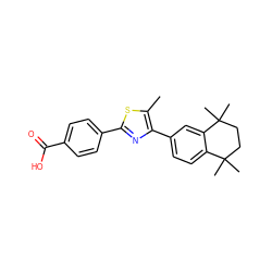 Cc1sc(-c2ccc(C(=O)O)cc2)nc1-c1ccc2c(c1)C(C)(C)CCC2(C)C ZINC000205773671