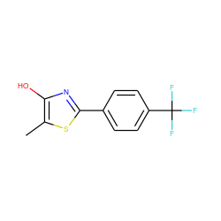 Cc1sc(-c2ccc(C(F)(F)F)cc2)nc1O ZINC000013822574