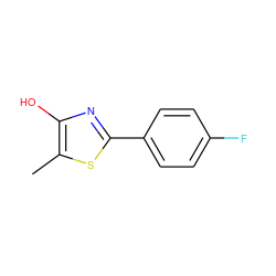 Cc1sc(-c2ccc(F)cc2)nc1O ZINC000000004672