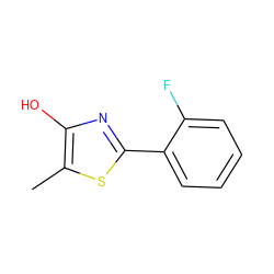 Cc1sc(-c2ccccc2F)nc1O ZINC000000012804