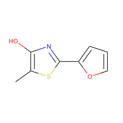 Cc1sc(-c2ccco2)nc1O ZINC000013822551