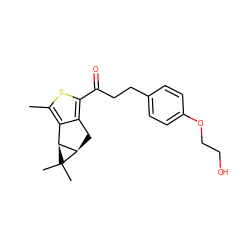 Cc1sc(C(=O)CCc2ccc(OCCO)cc2)c2c1[C@H]1[C@@H](C2)C1(C)C ZINC000103234959