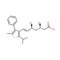 Cc1sc(C(C)C)c(/C=C/[C@@H](O)C[C@@H](O)CC(=O)O)c1-c1ccccc1 ZINC000027639160