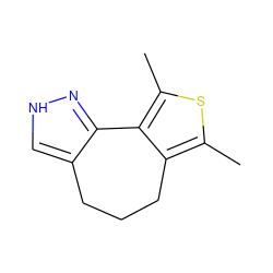 Cc1sc(C)c2c1CCCc1c[nH]nc1-2 ZINC000000008577