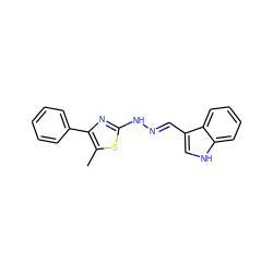 Cc1sc(N/N=C/c2c[nH]c3ccccc23)nc1-c1ccccc1 ZINC000040570760