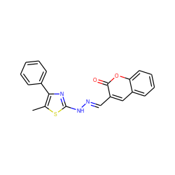 Cc1sc(N/N=C/c2cc3ccccc3oc2=O)nc1-c1ccccc1 ZINC000169328218