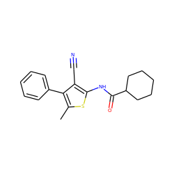 Cc1sc(NC(=O)C2CCCCC2)c(C#N)c1-c1ccccc1 ZINC000001002036