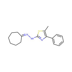 Cc1sc(NN=C2CCCCCC2)nc1-c1ccccc1 ZINC000169330850