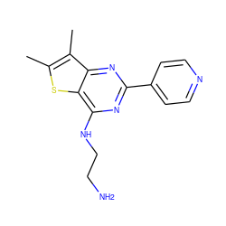 Cc1sc2c(NCCN)nc(-c3ccncc3)nc2c1C ZINC000223682690