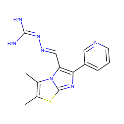 Cc1sc2nc(-c3cccnc3)c(/C=N/N=C(N)N)n2c1C ZINC000035086138