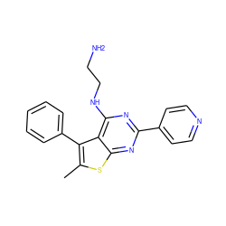 Cc1sc2nc(-c3ccncc3)nc(NCCN)c2c1-c1ccccc1 ZINC000223666716