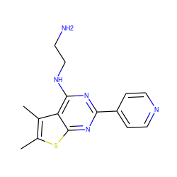 Cc1sc2nc(-c3ccncc3)nc(NCCN)c2c1C ZINC000205888201