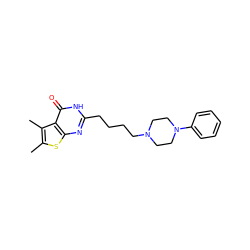 Cc1sc2nc(CCCCN3CCN(c4ccccc4)CC3)[nH]c(=O)c2c1C ZINC000299855343