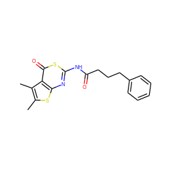 Cc1sc2nc(NC(=O)CCCc3ccccc3)sc(=O)c2c1C ZINC000096905582