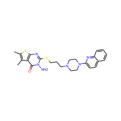 Cc1sc2nc(SCCCN3CCN(c4ccc5ccccc5n4)CC3)n(N)c(=O)c2c1C ZINC000038348252