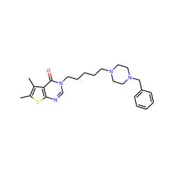 Cc1sc2ncn(CCCCCN3CCN(Cc4ccccc4)CC3)c(=O)c2c1C ZINC000299869034