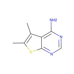 Cc1sc2ncnc(N)c2c1C ZINC000000172369