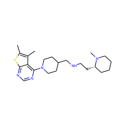 Cc1sc2ncnc(N3CCC(CNCC[C@H]4CCCCN4C)CC3)c2c1C ZINC000146353727